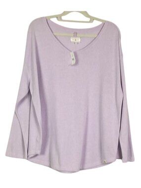 Lou & Grey Lavender Lilac Oversized V Neck Soft Knit Pullover Top NWT XL